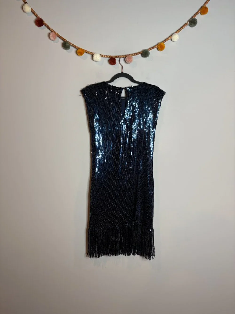 NWT Joie navy blue sequin fringe dress - Flawed - Picture 7 of 7